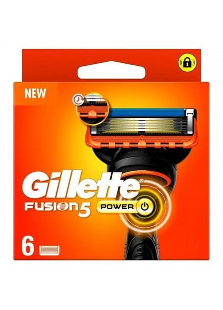Змінні касети для гоління (леза картриджі) чоловічі Power 6 шт Gillette Fusion5 (323168371)