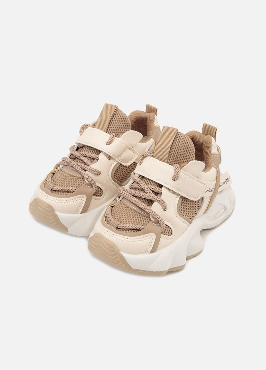 Бежеві осінні кросівки на платформі для дівчинки колір бежевий цб-00267567 No Brand