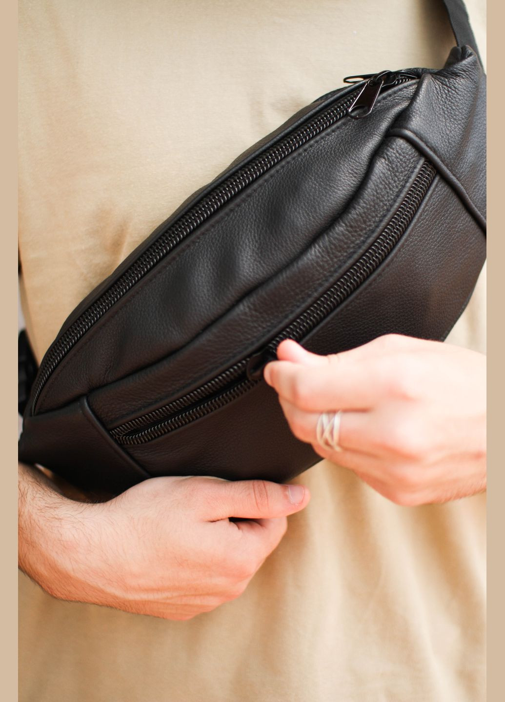 Сумка мужская бананка кожаная SKILL (298875794)