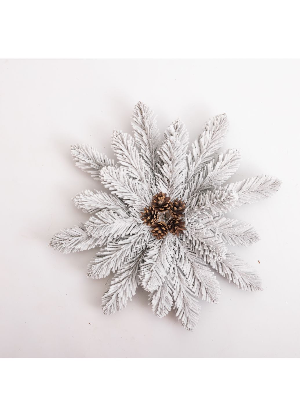 Подсвечник-венок на 1 свечу Праздничный с декором заснеженный LUGI SOK-O-4 No Brand (371373031)