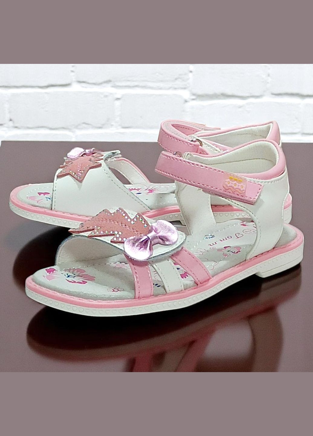 Белые повседневные, праздничные открытые босоножки сандалии на липучках для девочки летняя обувь Tom.M на липучке