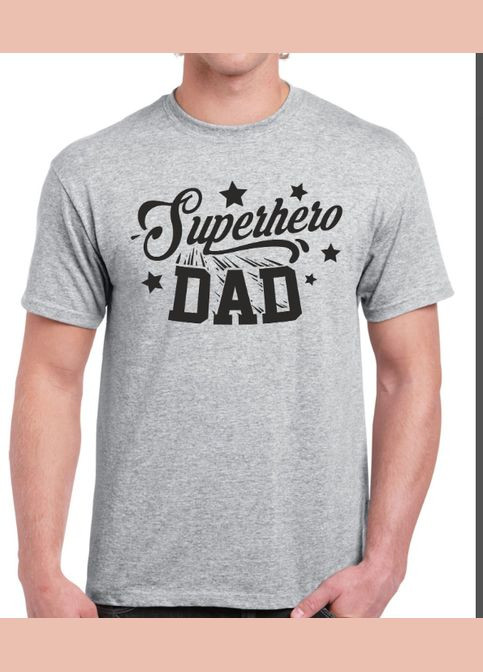 Сіра чоловіча футболка з принтом superhero dad для батька Stedman