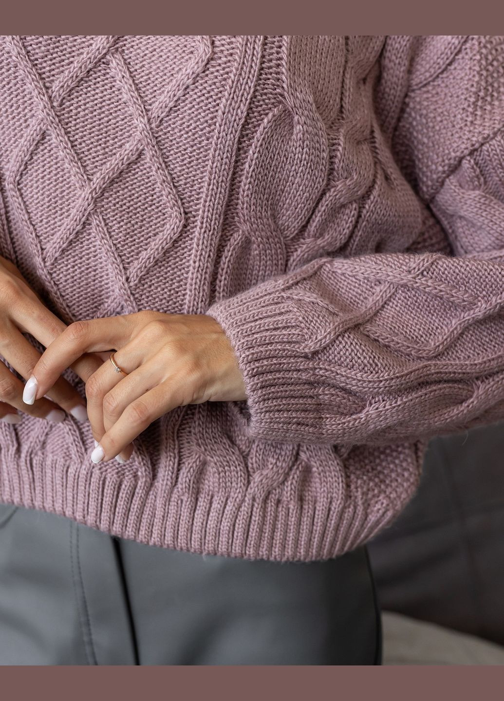 Кофейный демисезонный свитер джемпер Larionoff