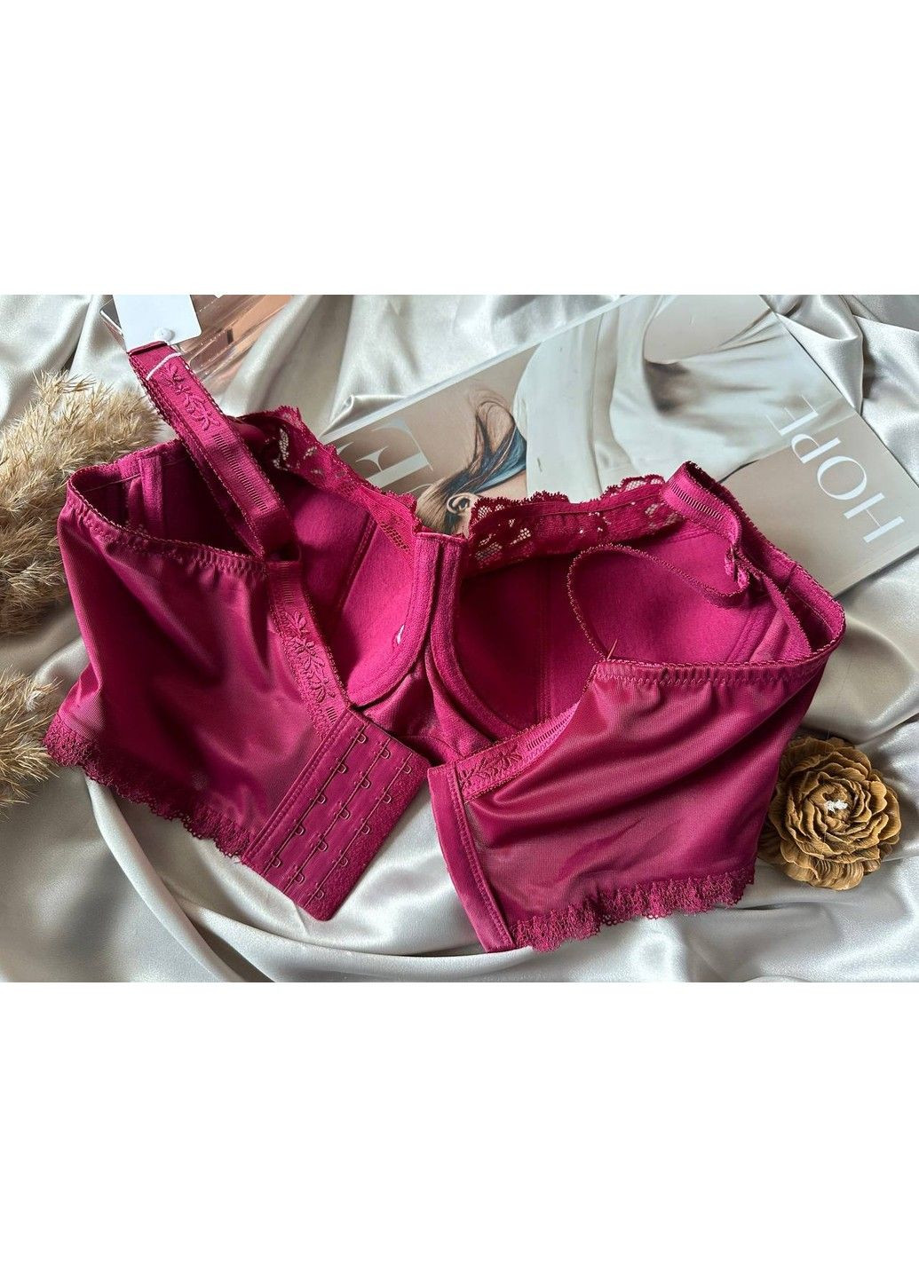 Бордовый бордовый бюстгальтер на грудь 5 размера (чашка е) Lanny Mode