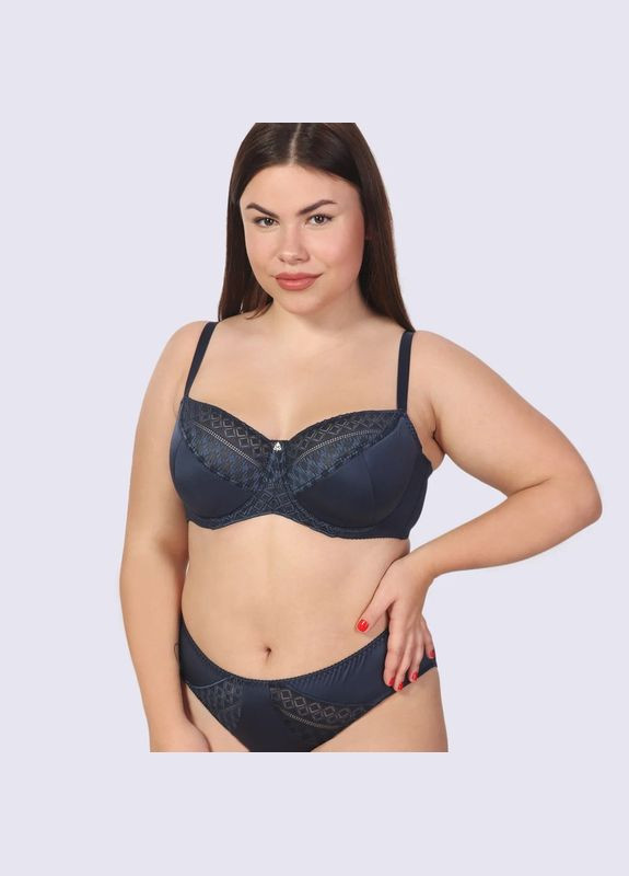 Синий бюстгальтер на косточках с полумягкой чашкой Elita с косточками