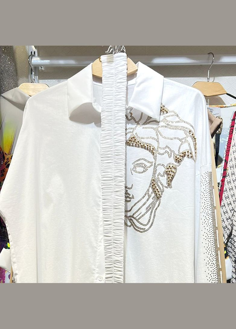 Белая праздничный, коктейльный, классическая, пляжный, карнавальный, откровенный, повседневный, кэжуал, джинсовая, вечерний рубашка Fashion с длинным рукавом