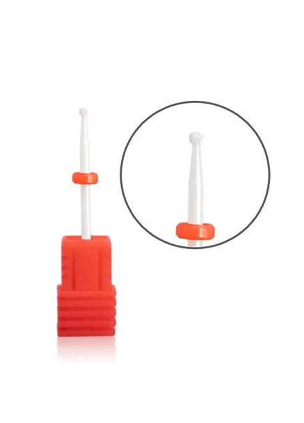 Фреза для маникюра керамический шарик, красная насечка No Brand (296666194)