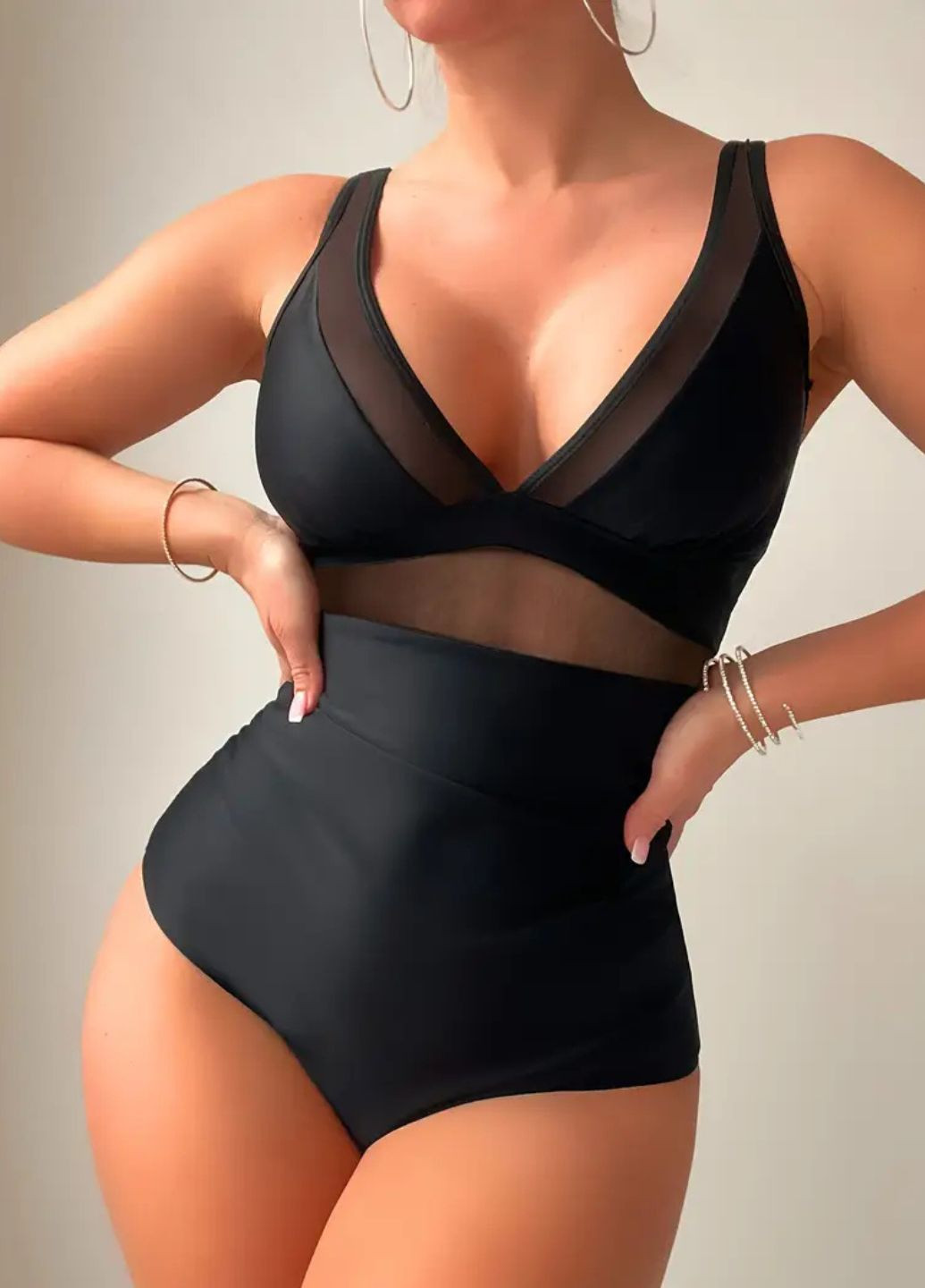 Чорний демісезонний суцільний купальник elita (7999) суцільний FS