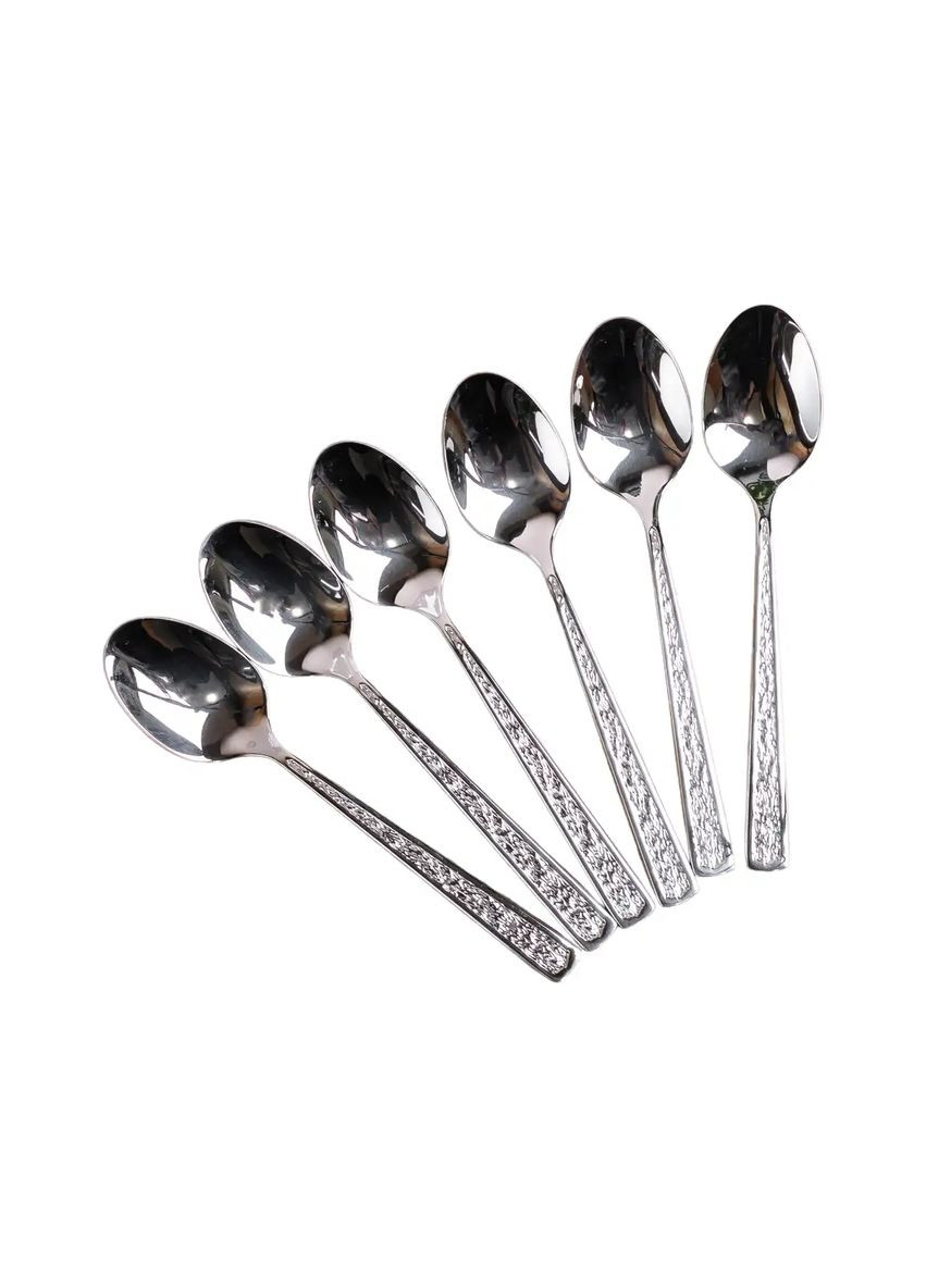 Набір чайних ложок 6 штук з фактурою, хром TS Kitchen (323652624)