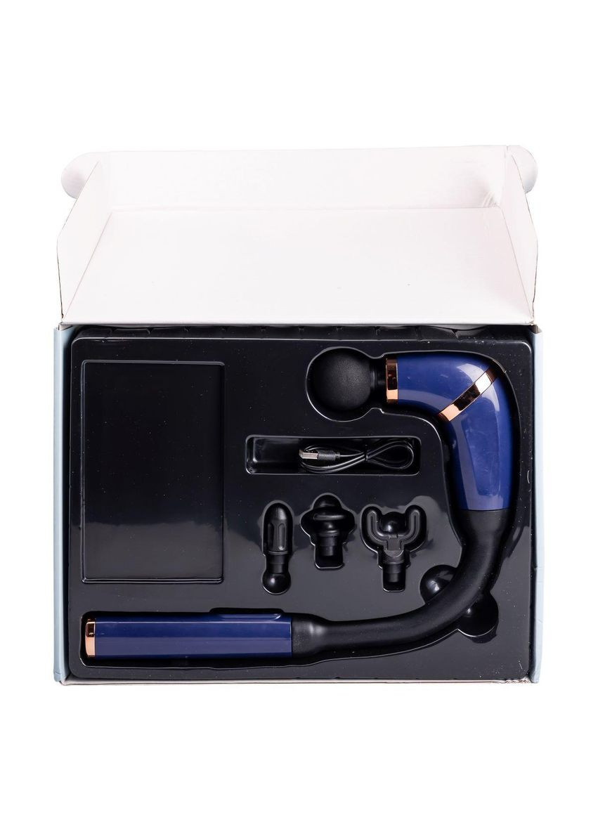 Перкуссионный ручной массажер аккумуляторный 17 Вт зарядка от USB до 3200 об/мин Синий HP-11-11BL Huizhou (370800149)