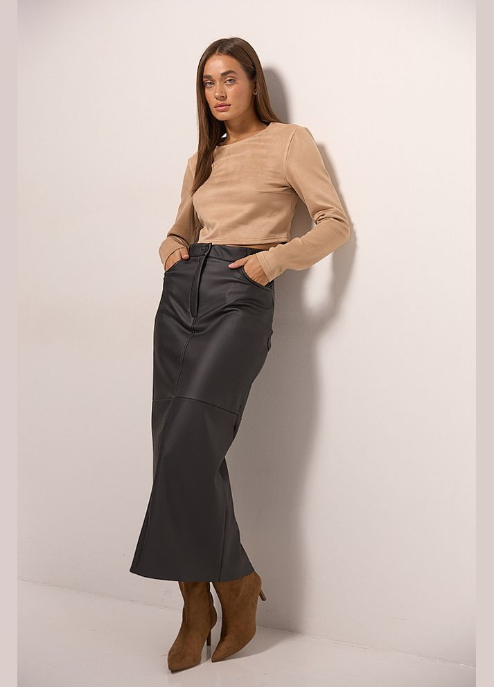 Укороченный женский лонгслив из замши Arjen (304936266)