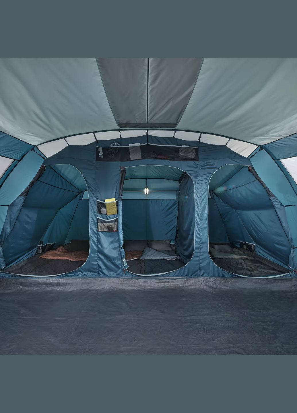 Туристическая Палатка с Тамбуром Шестиместная Трехкомнатная ARPENAZ FRESH&BLACK 6.3 Водонепроницаемая Quechua (335052903)