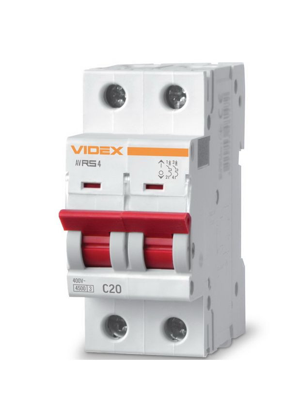Автоматичний вимикач RS4 2п 20А С 4,5кА RESIST (VF-RS4-AV2C20) Videx (282313701)