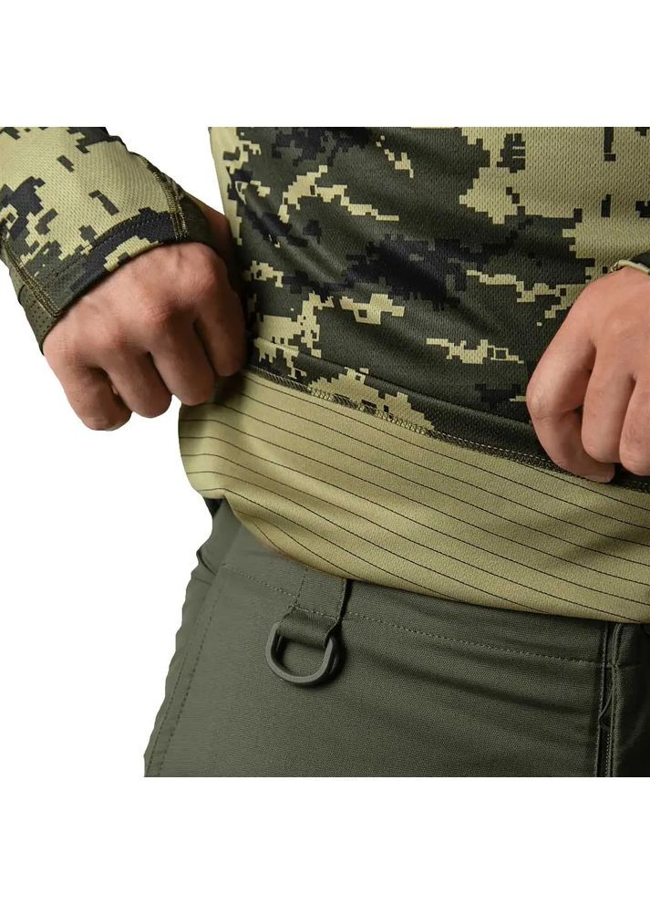 Зеленая лонгслив chiton air hood pixel green Camotec