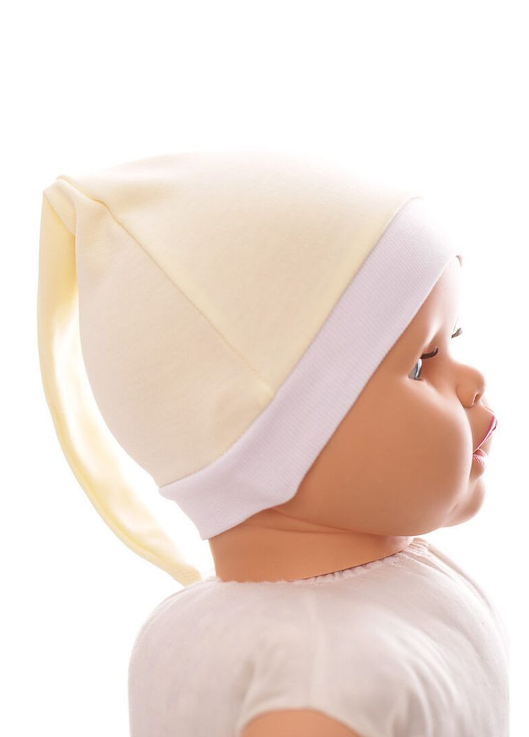 Шапка з вузликом інтерлок світло-жовта 0м+ (50144) BABYKROHA (317042728)