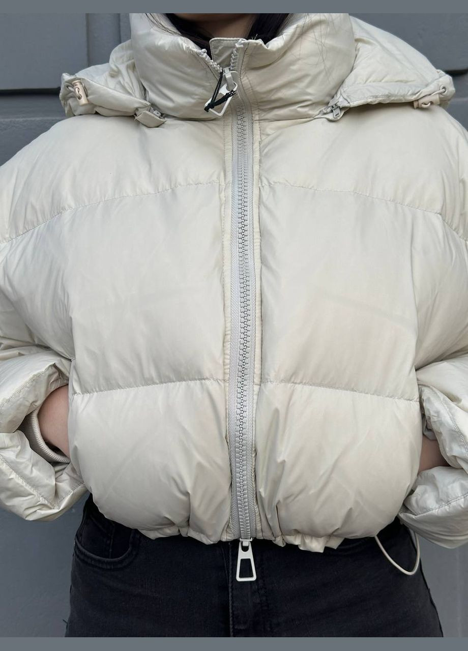 Молочна зимня куртка жіноча коротка New Day Ріст 164см,обєм грудей 89,талія 74,бедра 95