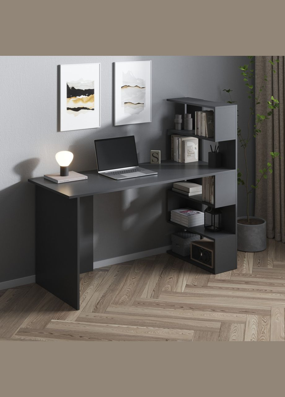 Письмовий стіл з полицями праворуч, для ноутбука та комп'ютера М-15 VAYS (372655376)