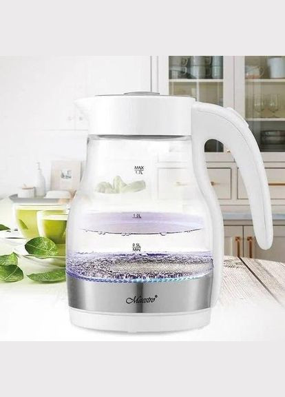 Електрочайник MR 061 чайник з підсвічуванням 1,7 л Білий 2000 Вт. Maestro (312475747)