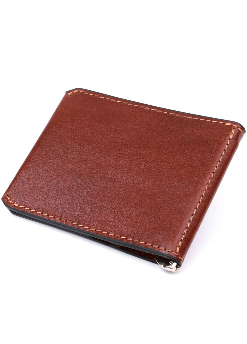Мужской кожаный зажим для денег 11361 Коричневый Grande Pelle (331911491)