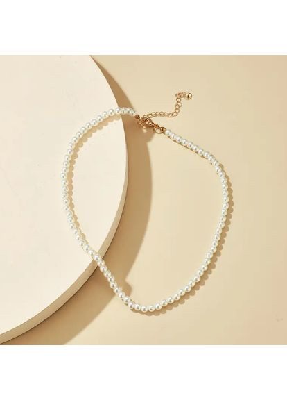 Колье чокер з намистин (імітація перлинок) 30+10 см Jeweston біле No Brand метал, акрил (353968770)