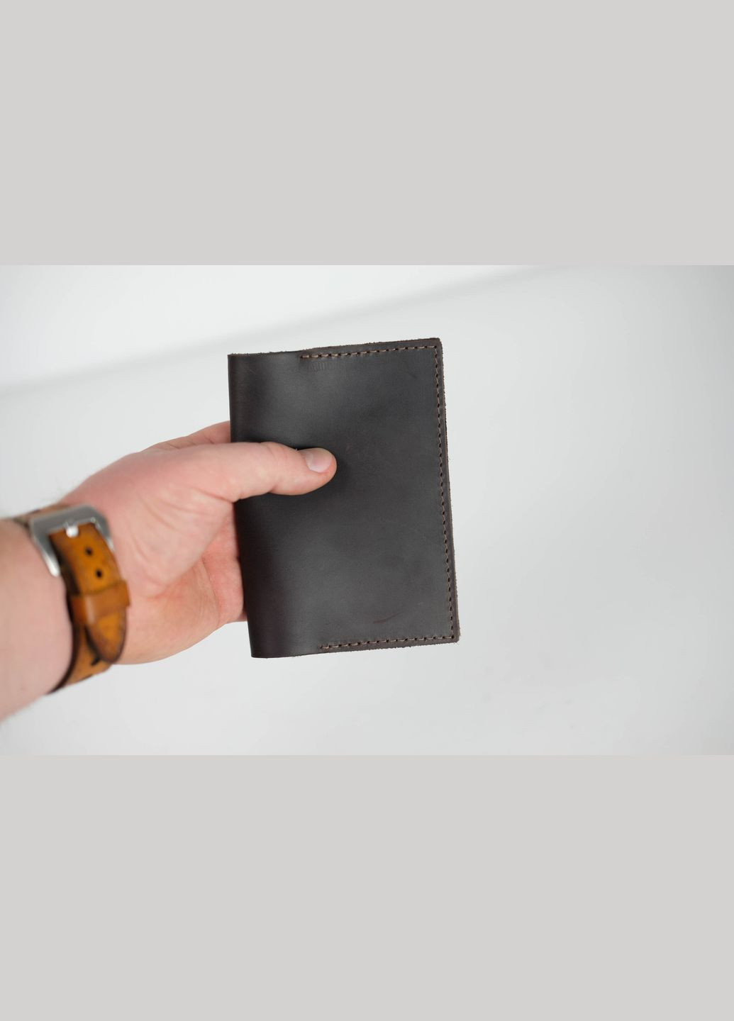 Кожаная обложка для документов Модель №12 натуральная Винтажная кожа, цвет Шоколад Berty (299397127)