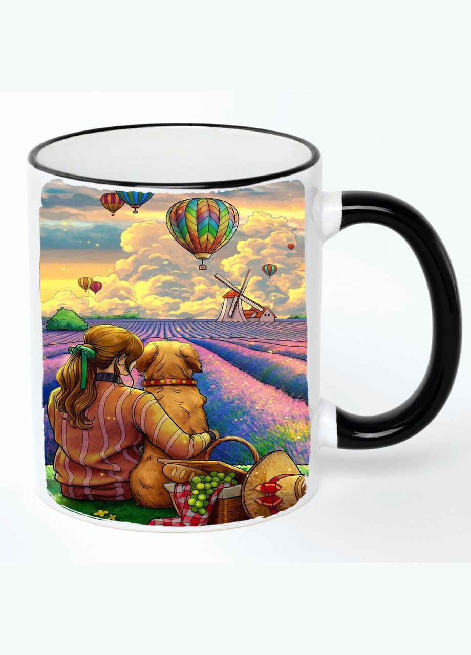 Чашка з дитячим малюнком (кухоль, кружка) #0045 Біла з чорною ручкою 330 мл No Brand (322712556)