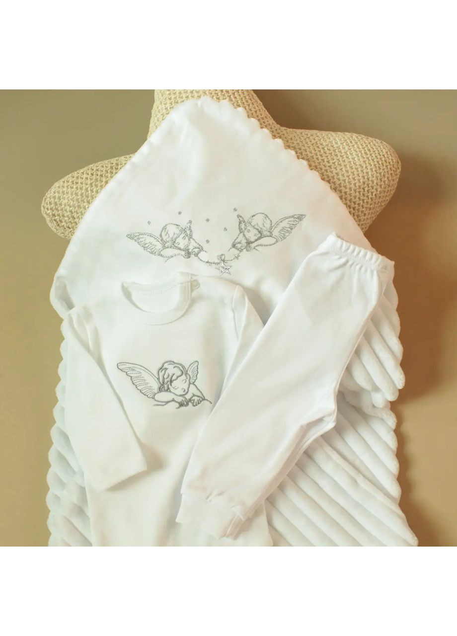 Набір для хрещення Ангелик для хлопчика Білий Boka (370287209)