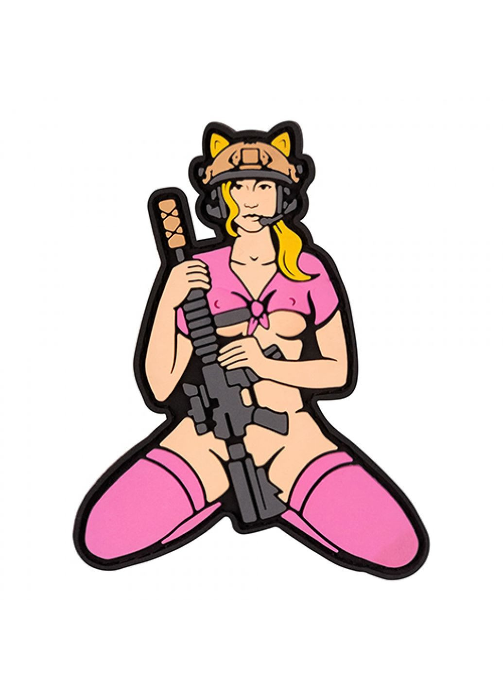 Патч/Шеврон Дівчина-кішка (рожева) (1083) Dobroznak (367183132)