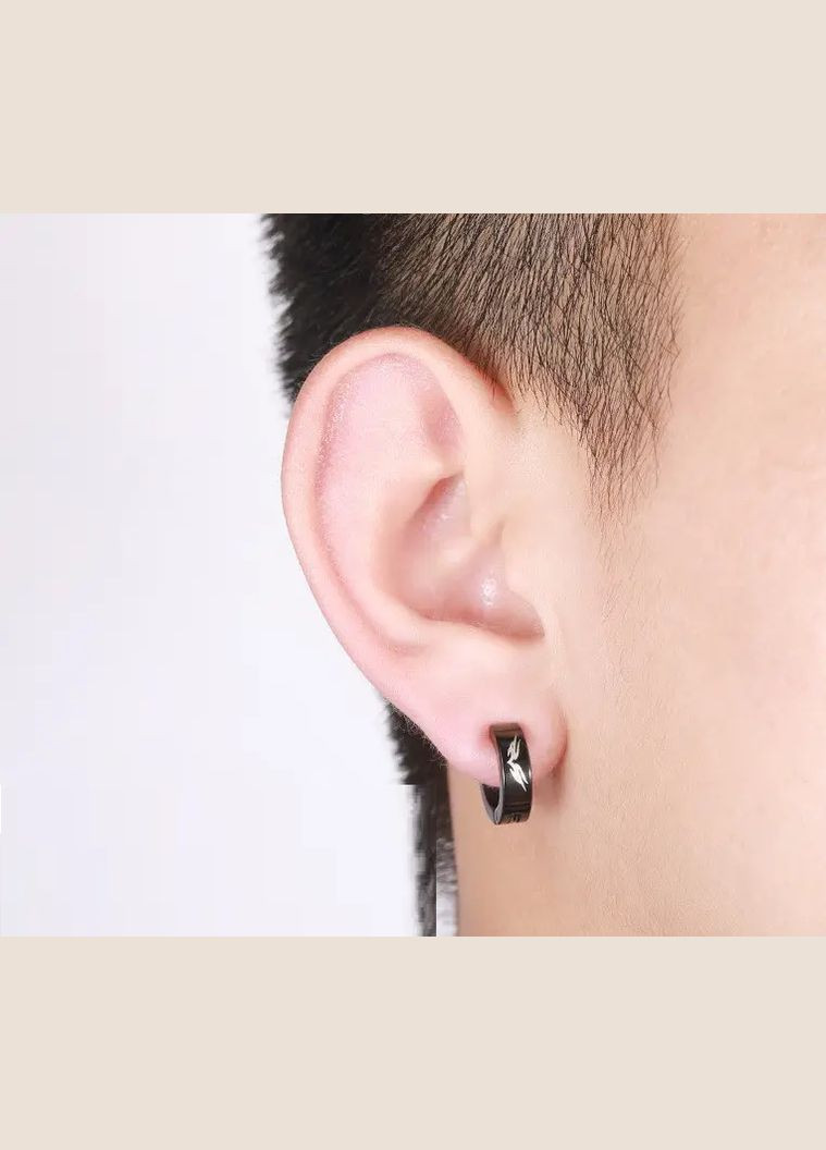 Мужские серьги-клипсы с узором из стали на одно ухо готические серьги без прокола No Brand (338228669)