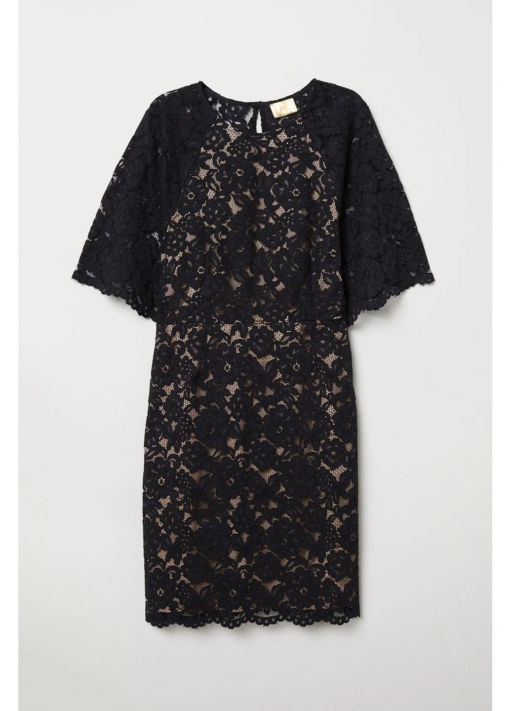 Черное платье кружевное черный H&M