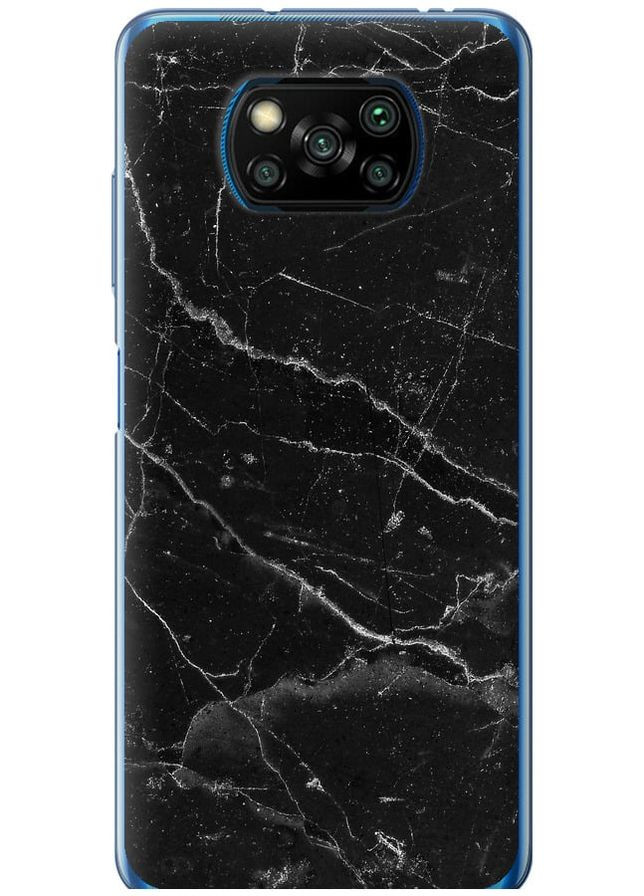 2D пластиковый чехол 'Черный мрамор v2' для Endorphone Xiaomi Poco X3 (316646614)