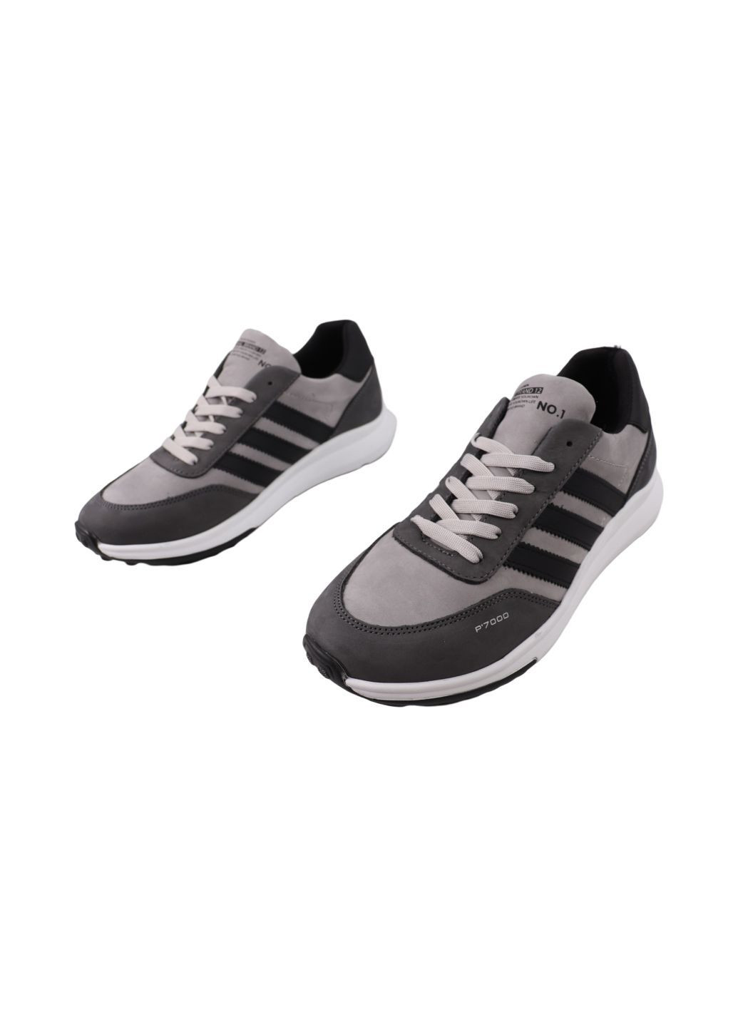 Сірі кросівки чоловічі сірі натуральний нубук Konors 870-25DTS