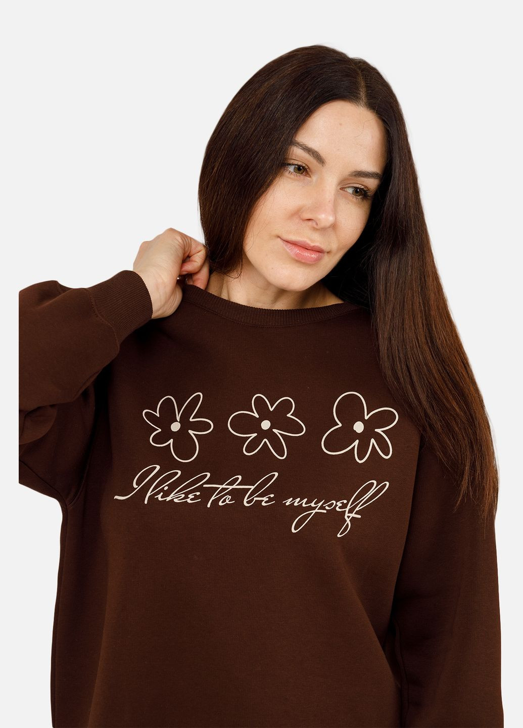 Коричневий жіночий світшот колір коричневий цб-00262509 Yuki (314800372)