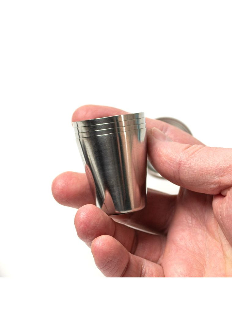 Подарункова фляга "Герб ЗСУ" металева 7 oz з чарками та чохлом для чарок No Brand (365820392)