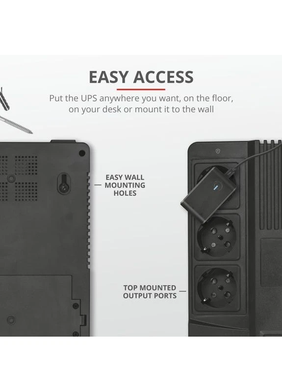 Джерело безперебійного живлення Maxxon 800VA UPS with 6 standard wall power outlets BLACK Trust (389586912)