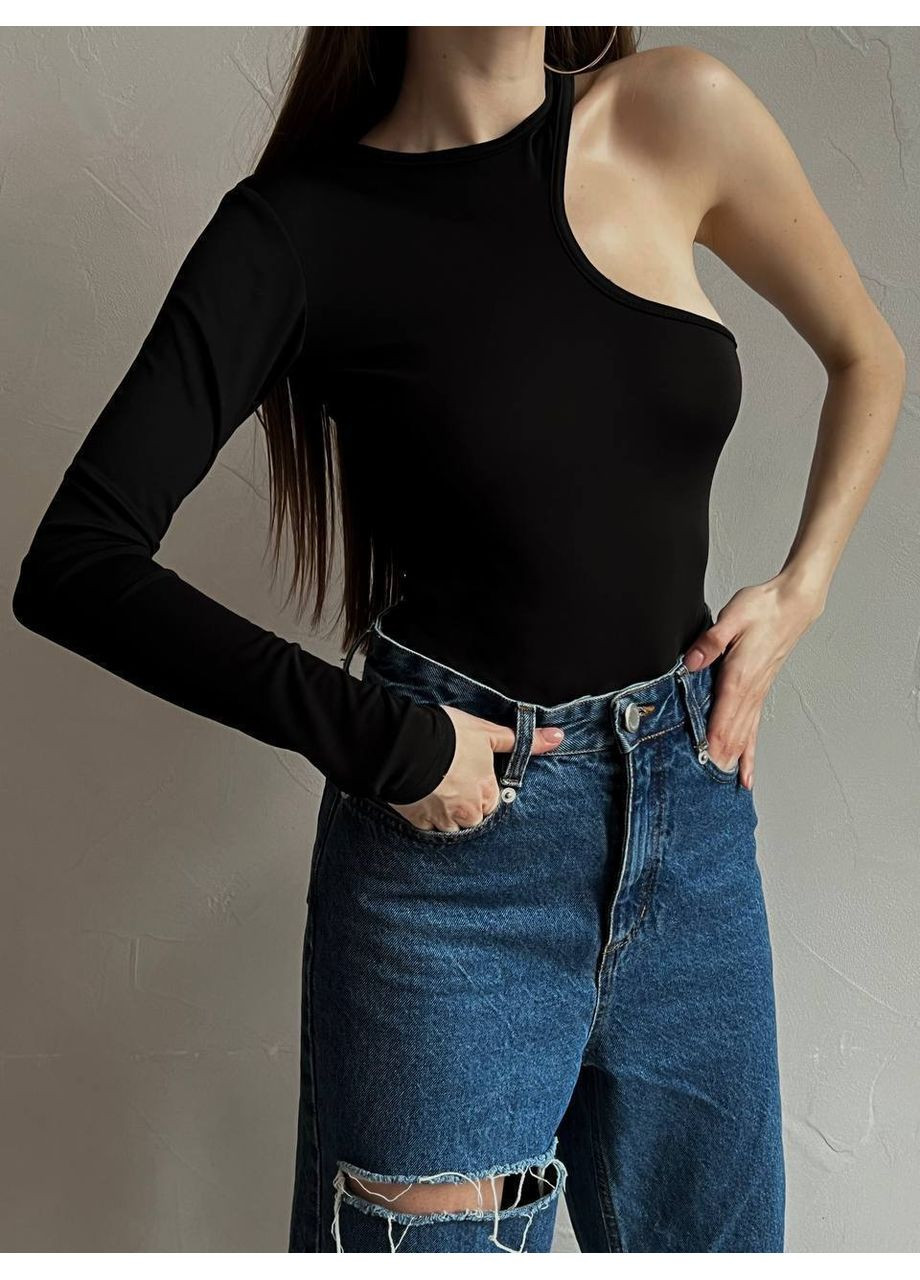 Боді жіночий без одного рукава відкрита рука No Brand (362051778)