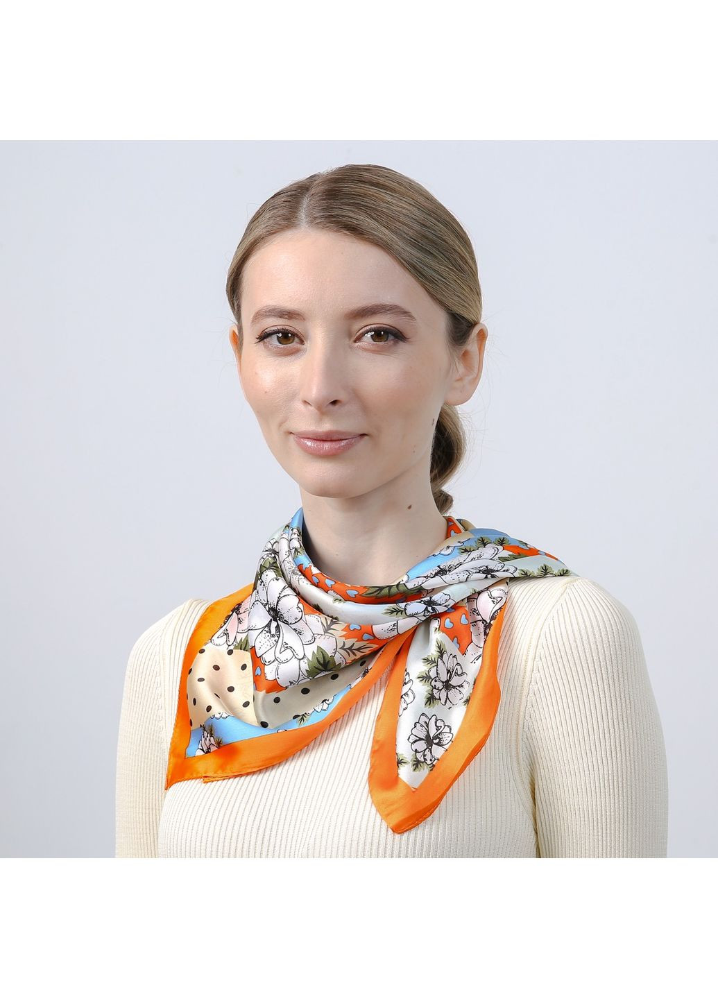 Хустка жіноча з принтом атлас різнокольорова КІОДЖА LuckyLOOK 747-760 (324646355)