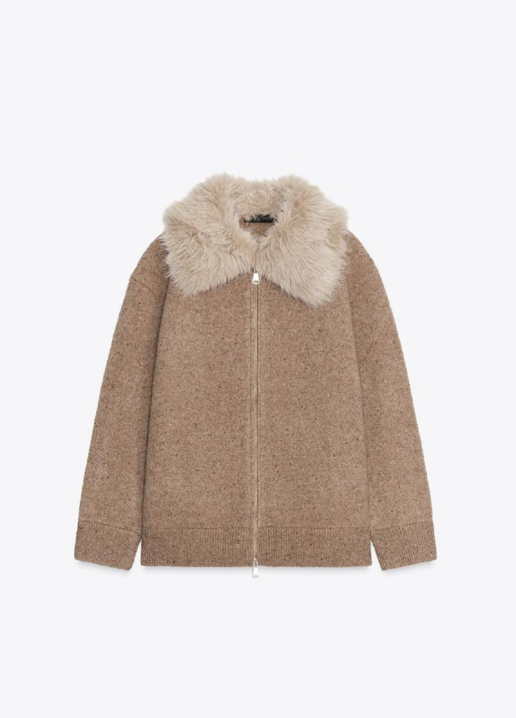 Темно-бежевая зимняя куртка Zara