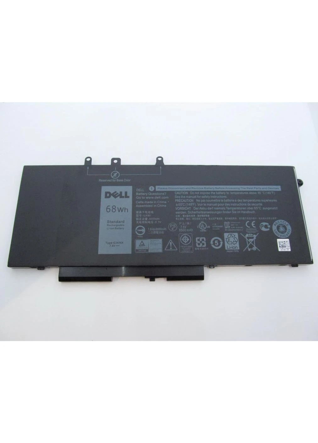 Аккумулятор для ноутбука Latitude 5480 GJKNX (long), 68Wh (8500mAh), 4cell, 7.6V, Li- (A47312) Dell (391460491)