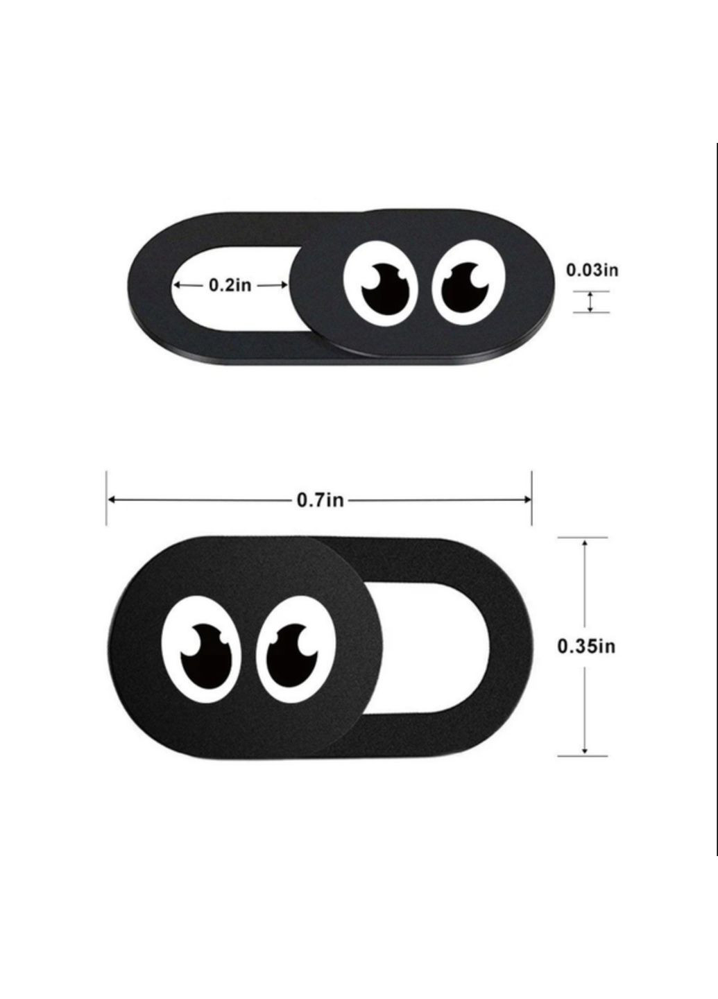 Шторка для камеры защитная на камеру смартфона планшета ноутбуку 6 шт с рисунком Чёрная Neon (341534136)