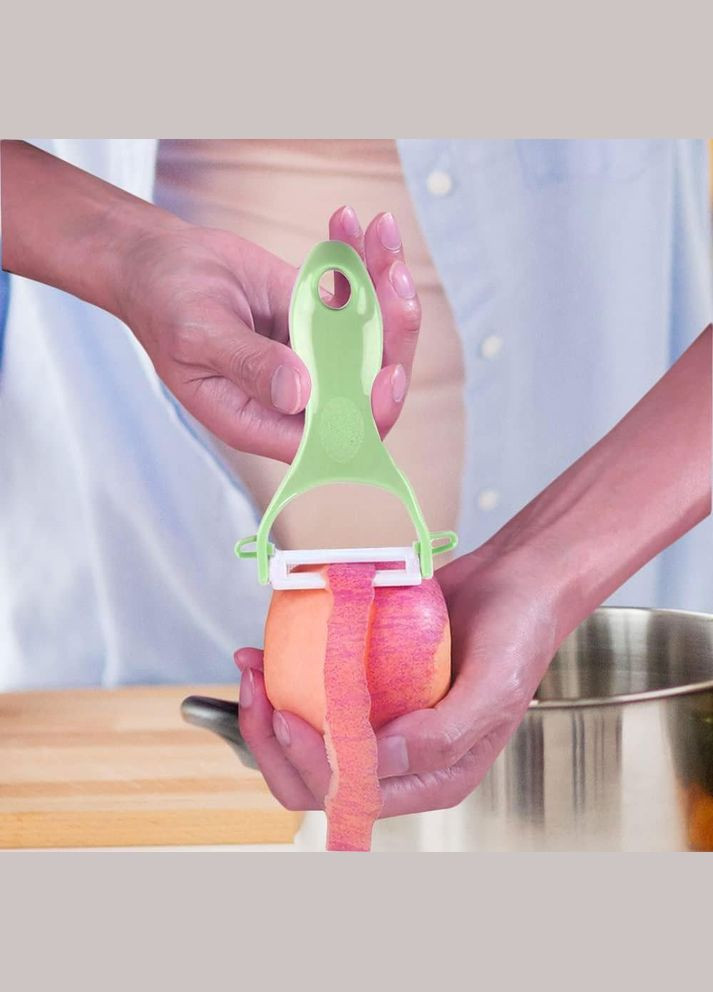 Високоякісний керамічний ніж для чищення овочів та фруктів зелений (AH0100_1) No Brand (315885391)