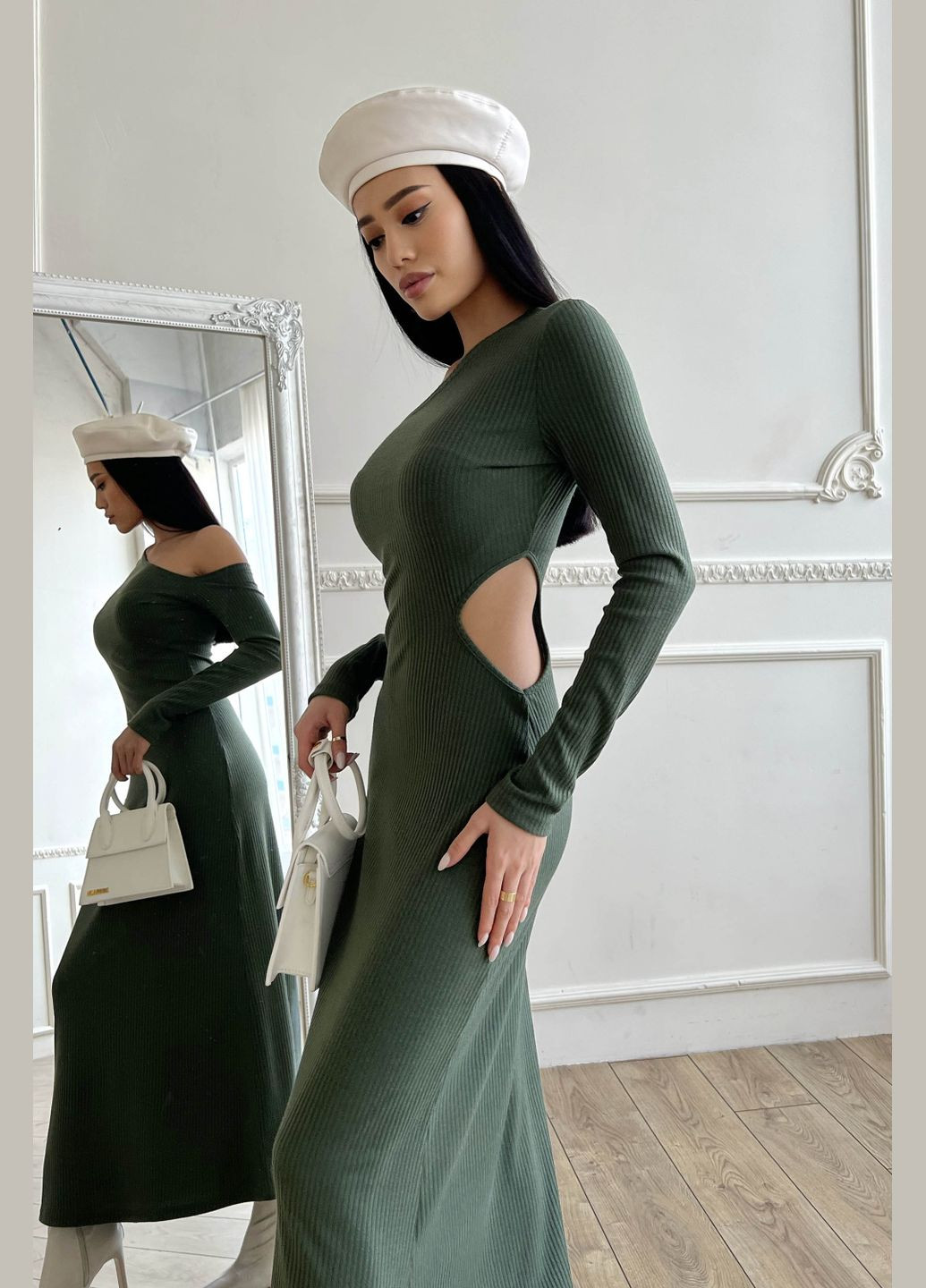 Оливкова (хакі) повсякденний, святковий, вечірня сукня футляр Liton