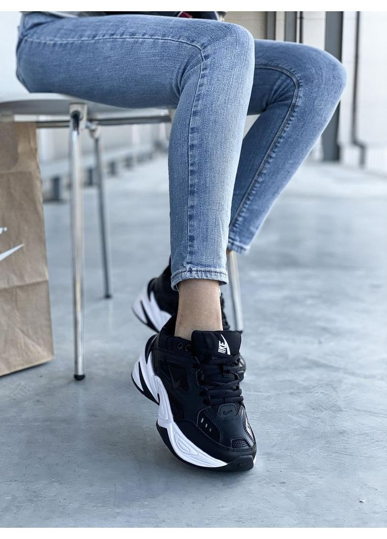 Черные демисезонные кроссовки мужские nike m2k tekno black white 3 найк м2к текно No Brand