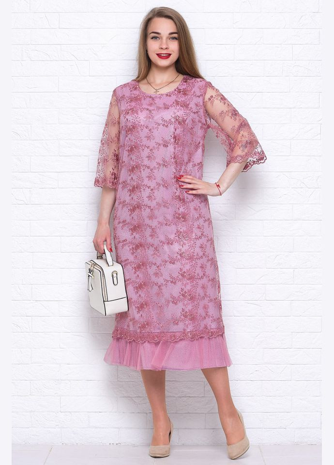 Розовое платье 14256-1 Alenka Plus