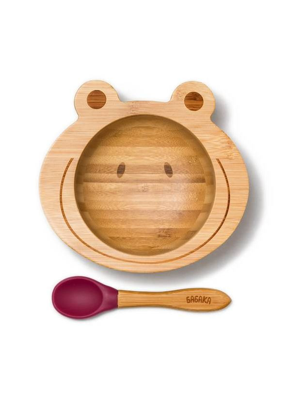 Набір дитячого посуду Жабенятко Коричнево-фіолетовий 2 шт (31041) Бабака (327399246)