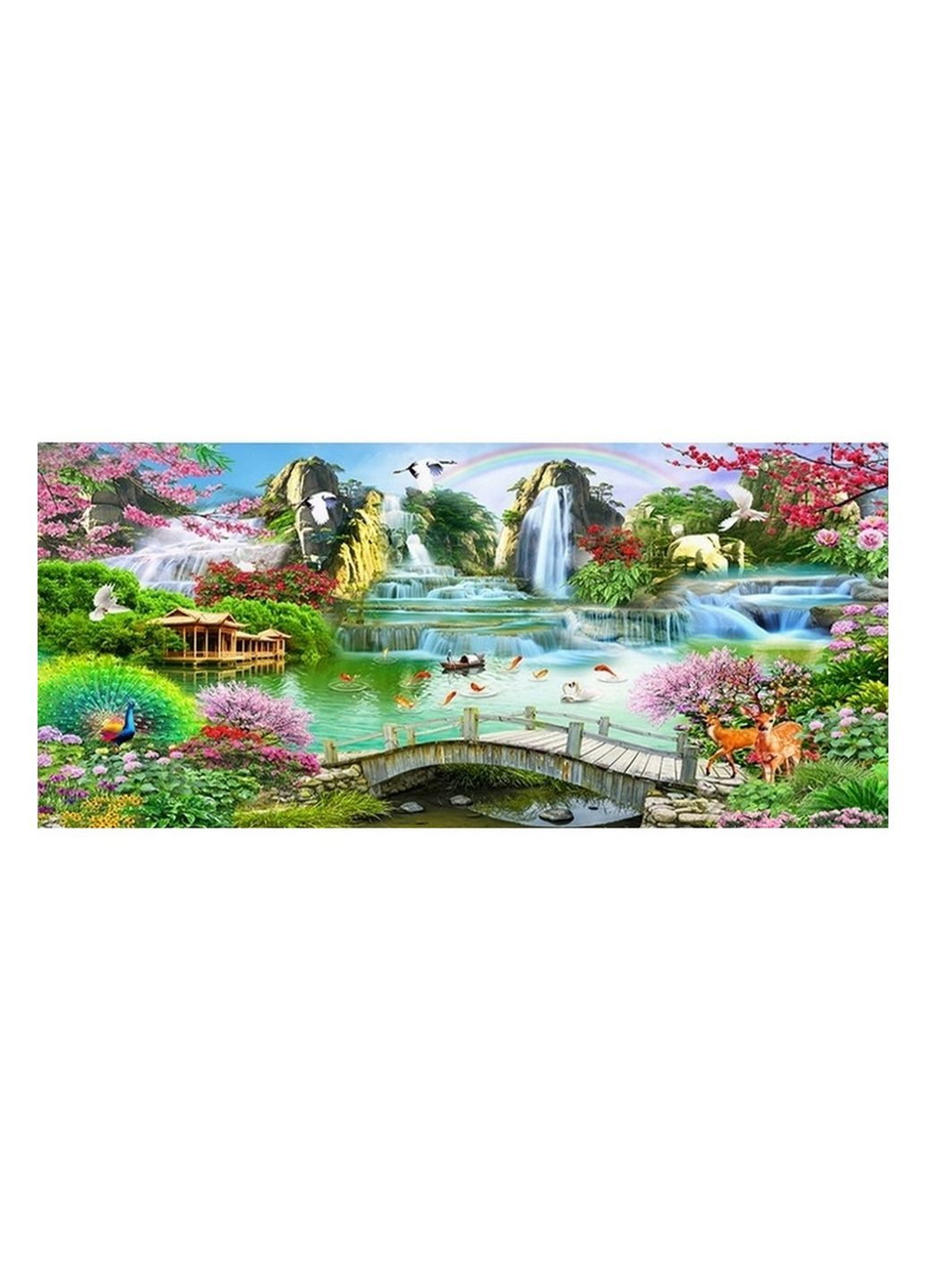 Набор для вышивки крестом пейзаж радуга водопад птицы мостик No Brand 6374 (285710210)