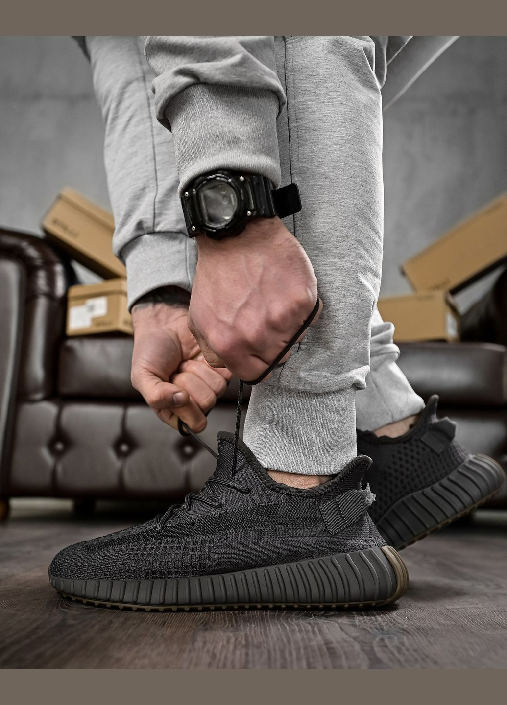 Графітові Літні стильні кросівки чоловічі yeezy графітові Freedom