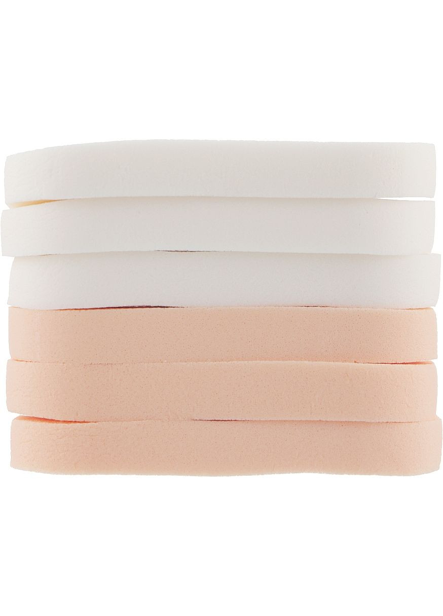 Спонж CS063WB для макіяжу, квадрат 6в1, білий + бежевий Sponge 6шт (1047139-27068383) Cosmo shop (365799303)