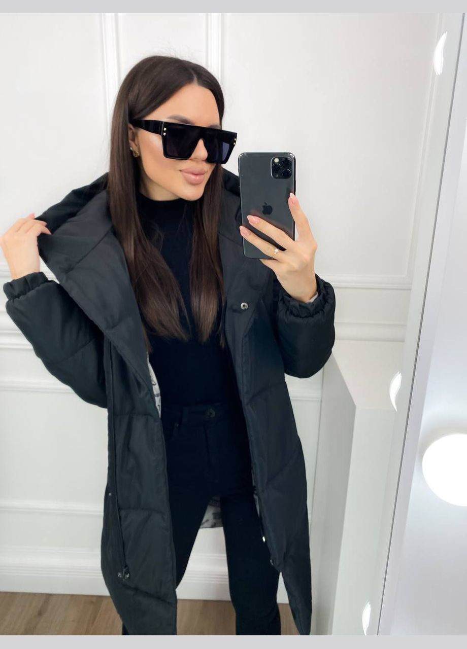 Чорна зимня куртка зимова, євро зима LeVi