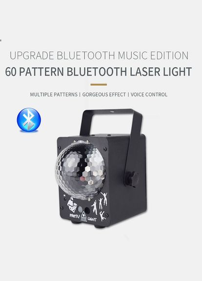 QR-305 LED+Laser,Bluetooth, диско-куля RGB, cвітломузика з пультом, лазерний диско проектор 360° Energolux (316131688)